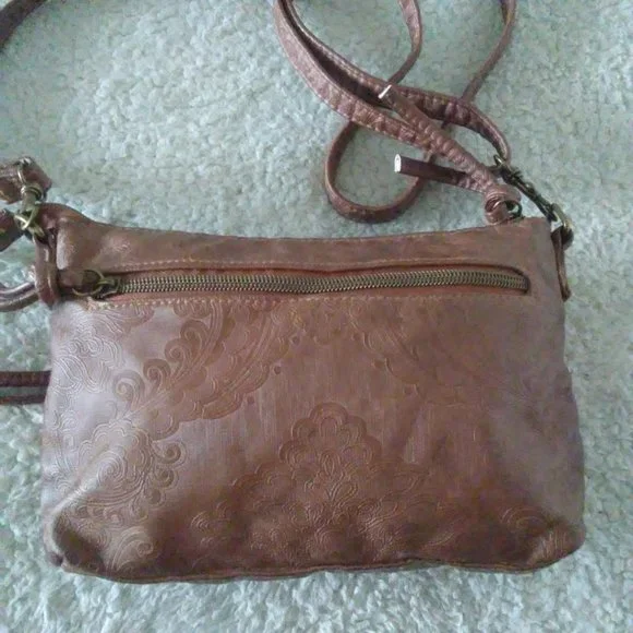 STONE MOUNTAIN USA Brown Embossed Crossbody Purse - Picture 5 of 12